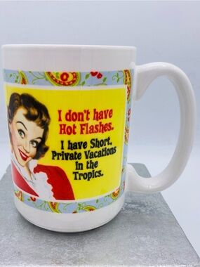 Anne Taintor White Ceramic  Mug with Retro Lady with Humorous Saying